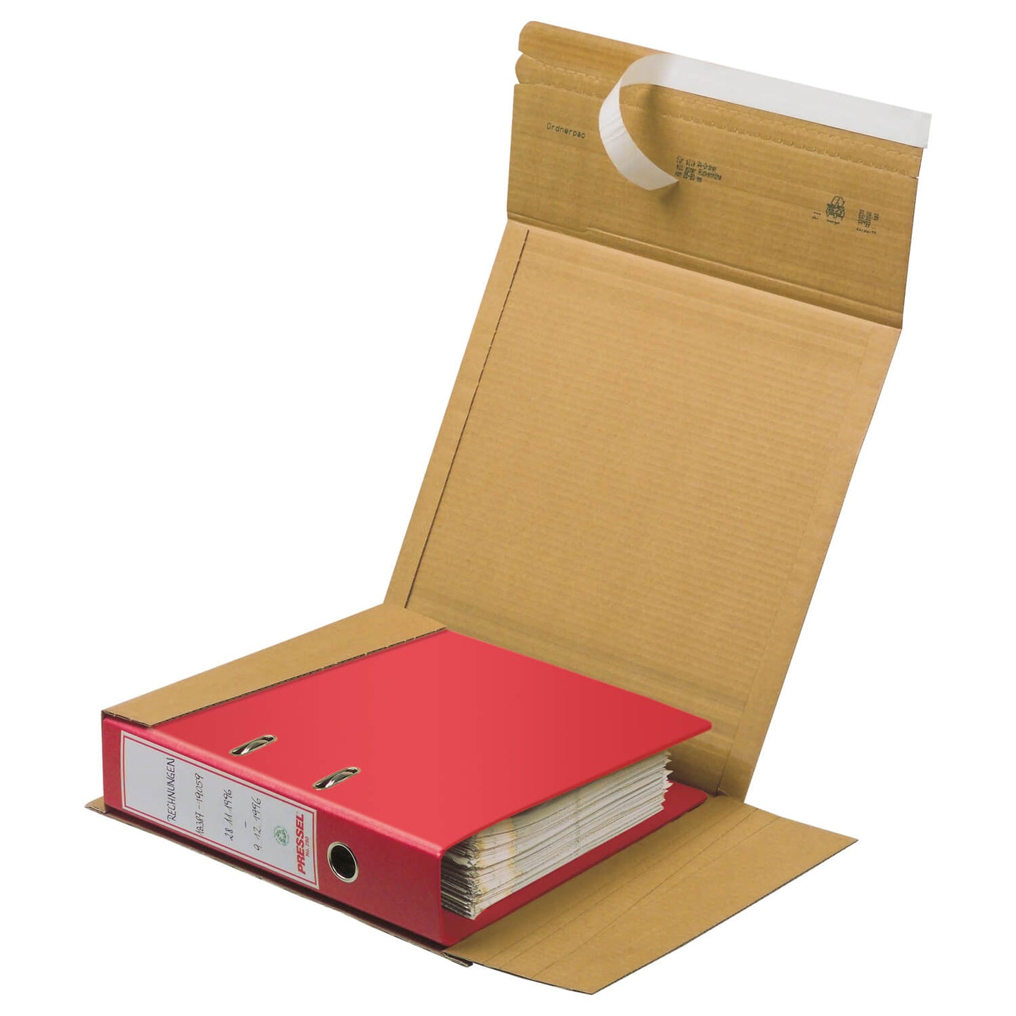 PRS shipping box for 1 folder, 40-80mm spine width, self-adhesive closure, natural, 20 pieces